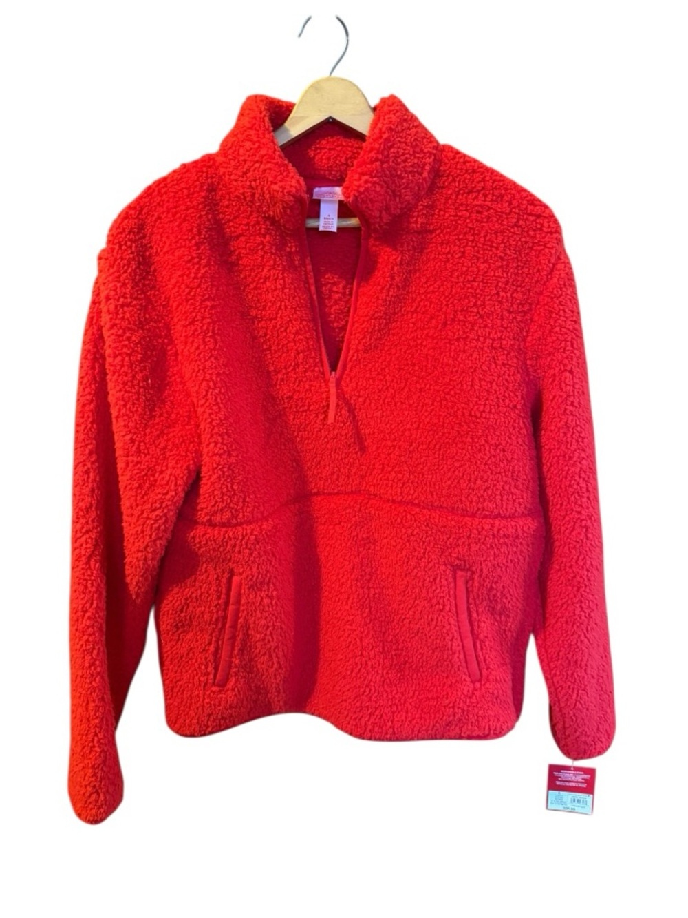 Wondershop Red Sherpa Half-Zip Pullover